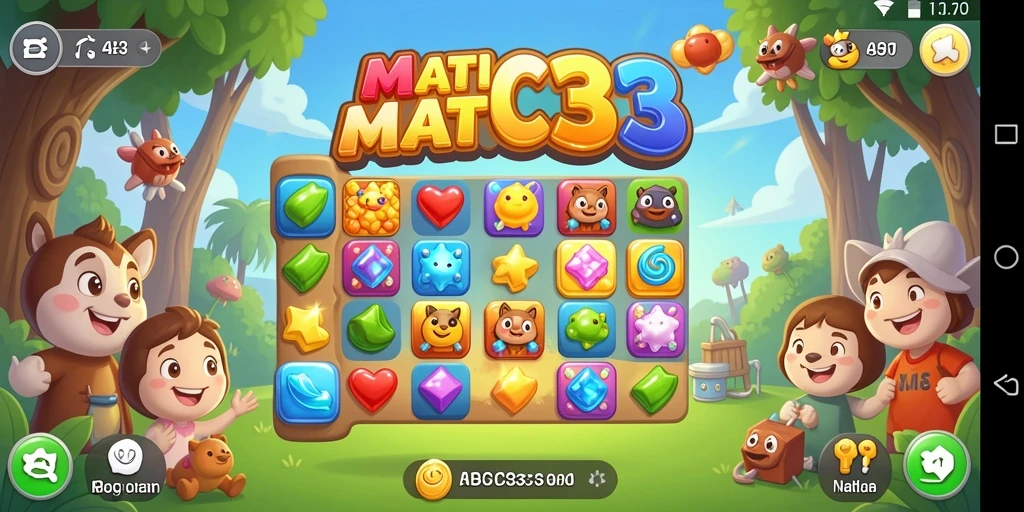 Tangkapan layar dari gameplay ABC33 yang menampilkan momen seru saat bermain Match-3.