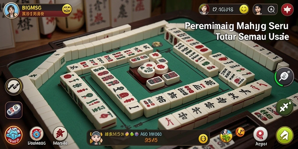 Tampilan gameplay seru dari BIGMSG yang membuat permainan Mahjong lebih menarik.