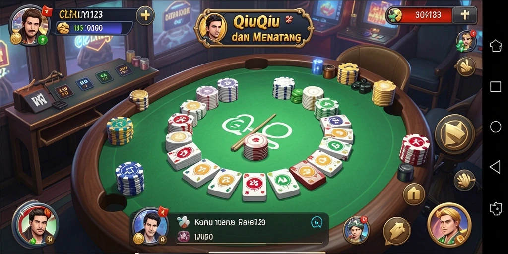 Tampilan gameplay QiuQiu yang seru dan kompetitif.