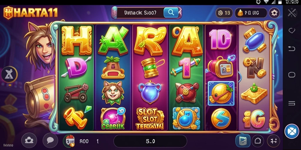 Screenshot HARTA11 menampilkan gameplay Slot yang mendebarkan dan grafis menarik.