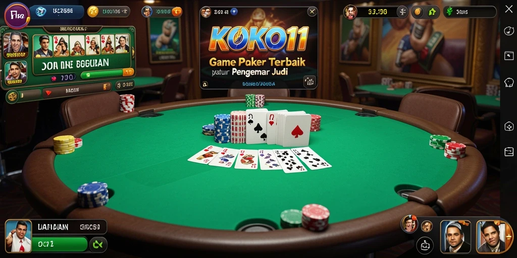 Tampilan layar KOKO11 saat bermain poker online.