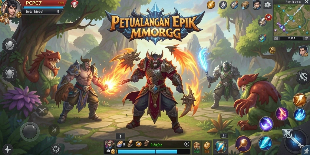 Tampilan gameplay <strong>PCPC7</strong> yang menakjubkan dalam dunia MMORPG.