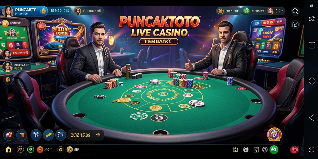 Tampilan gameplay Live Casino di PUNCAKTOTO yang mendebarkan.