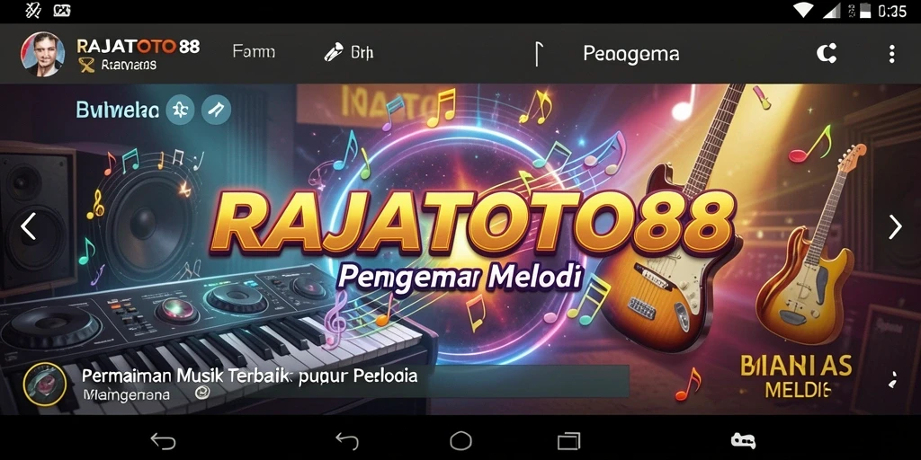 Tampilan gameplay musik yang menyenangkan di RAJATOTO88.