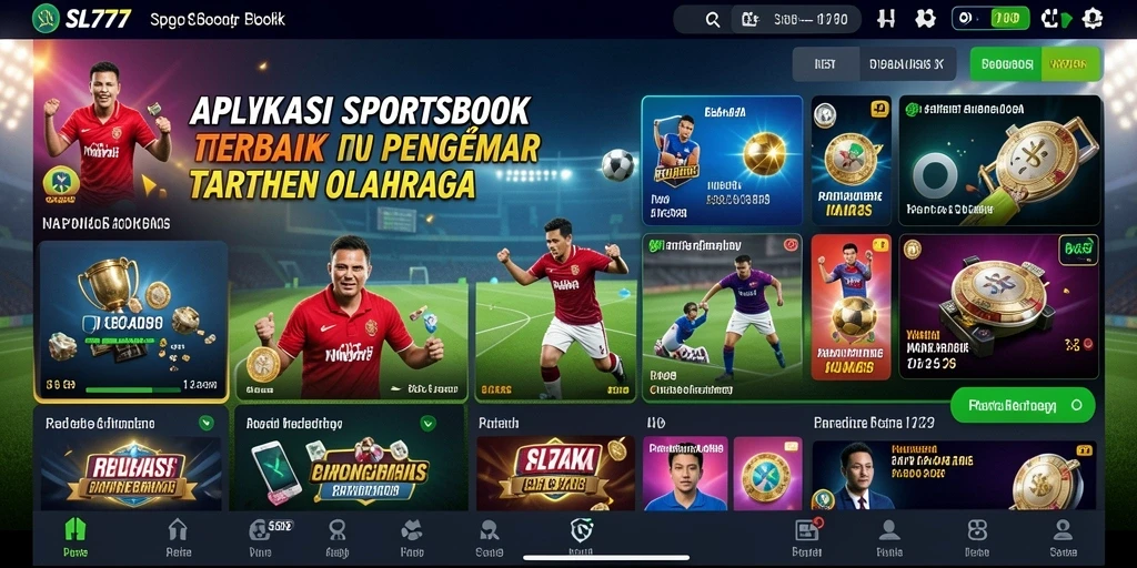 Tampilan utama aplikasi SL777 yang menunjukkan taruhan dalam olahraga populer.