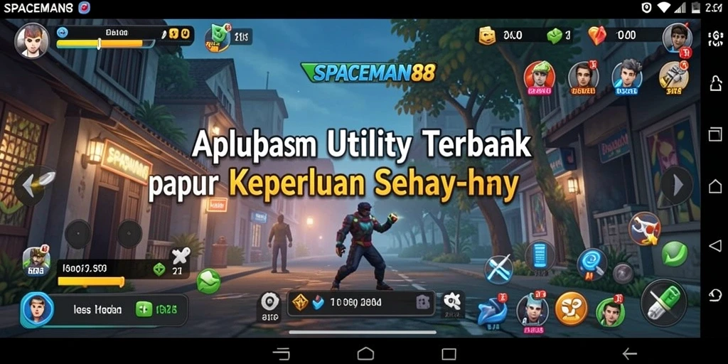 Tangkapan layar gameplay SPACEMAN88 yang menunjukkan fitur utama aplikasi Utility.