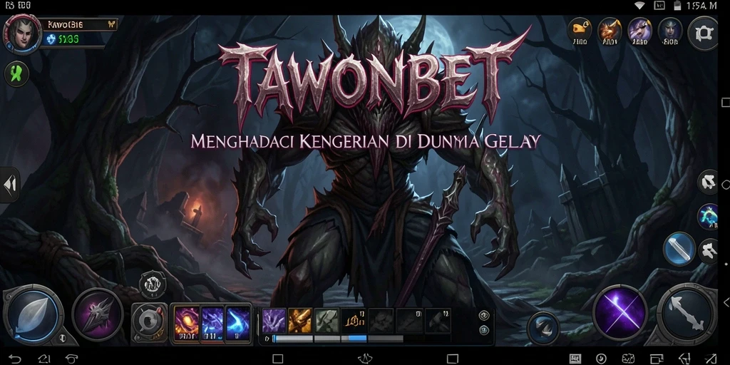 Tangkapan layar utama TAWONBET menampilkan kegelapan dan ketegangan dalam gameplay.