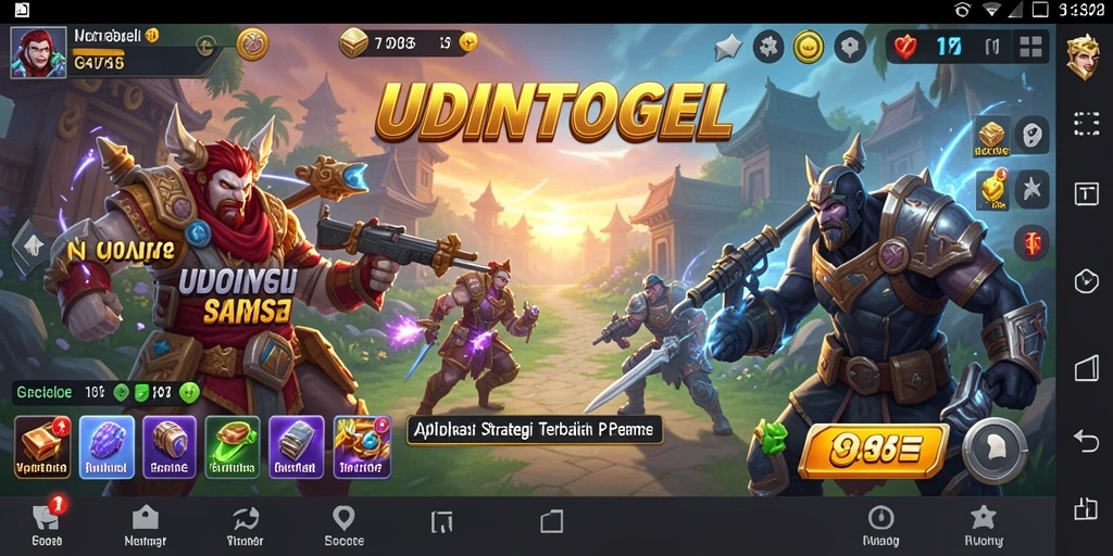 Tangkapan layar utama yang menunjukkan aksi gameplay strategi.