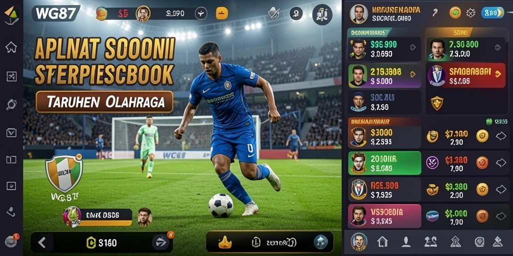 Screenshot gameplay WG87 menampilkan berbagai opsi taruhan untuk olahraga.